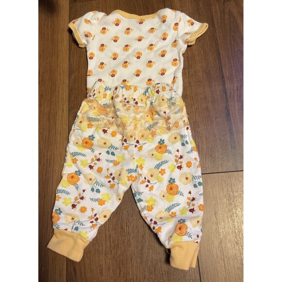 0-3 Months Baby Girl 3 Piece Set Pants Hair Bow One Piece - Picture 5 of 6